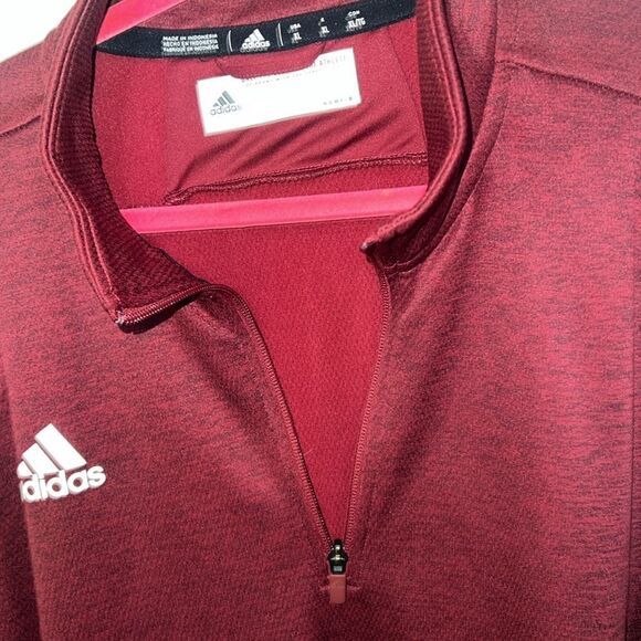 Adidas Burgundy Half-Zip Pullover - Picture 4 of 9
